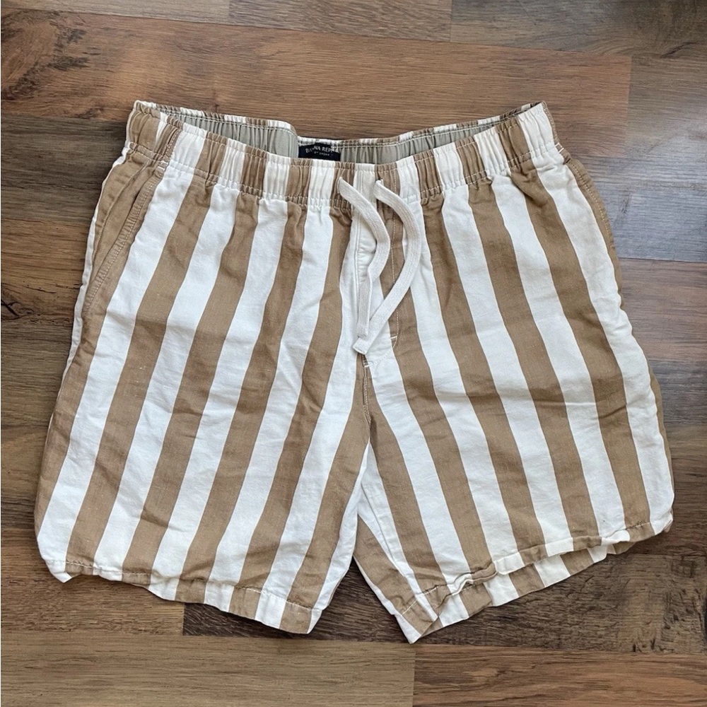 Banana Republic Striped Tan and White Shorts